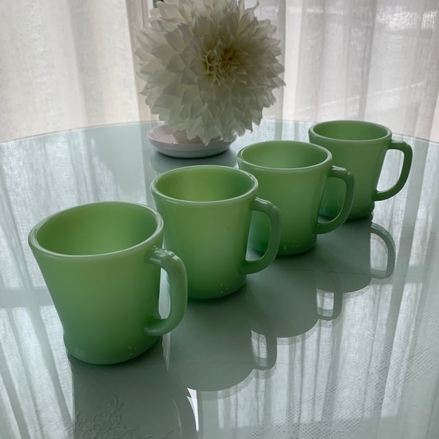 Vintage Fire King Jadeite Mugs Set of 4 For Sale - Image 10 of 10