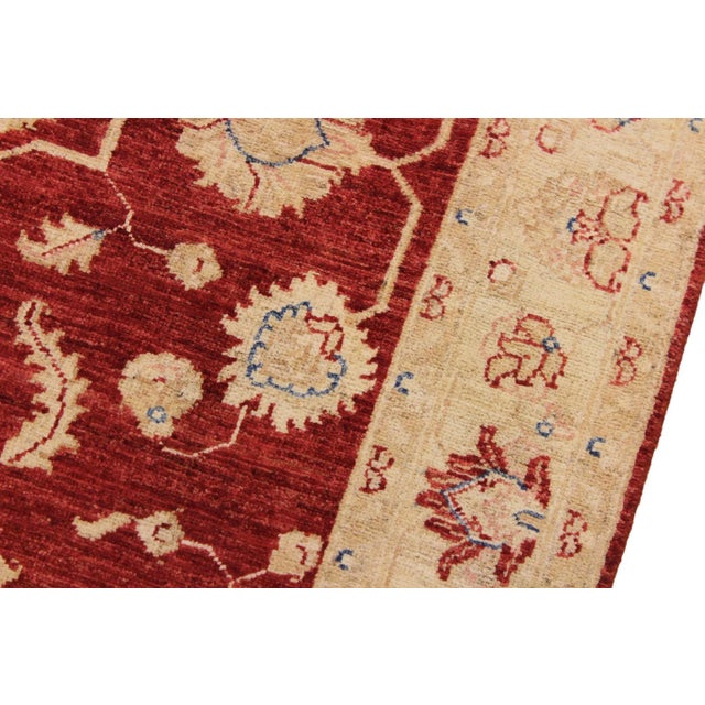 Textile Classic Ziegler Red Ivory Hand-Knotted Wool Rug - 3'3'' X 4'10'' For Sale - Image 7 of 8