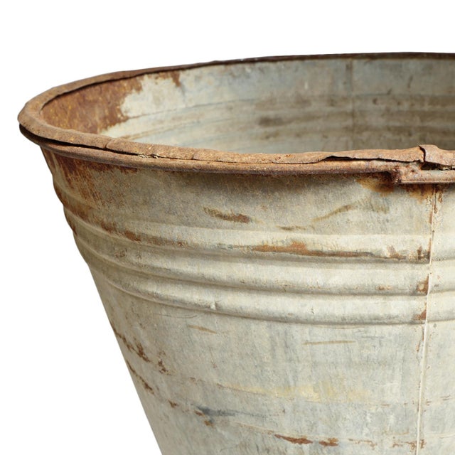 Farmhouse Vintage French Industrial Farmhouse Galvanized Bin Planter For Sale - Image 3 of 5