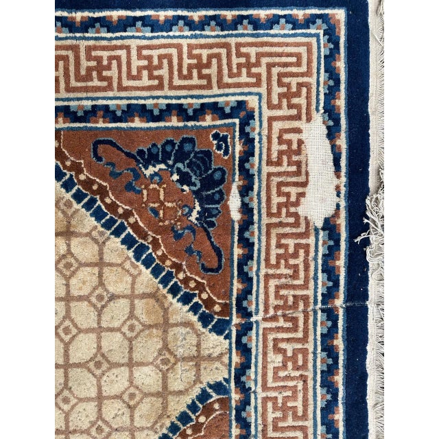 Mid-Century Distressed Chinese Rug, 1940s For Sale - Image 15 of 18