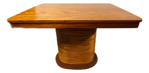 1940s Mahogany and Bamboo Wrapped Dining Table in the Paul Frankl Style