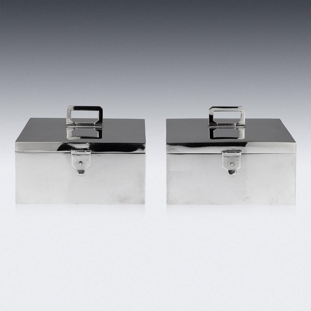 20th Century Art Deco Silver Cigar Boxes from Asprey & Co, 1936, Set of 2 For Sale - Image 3 of 15