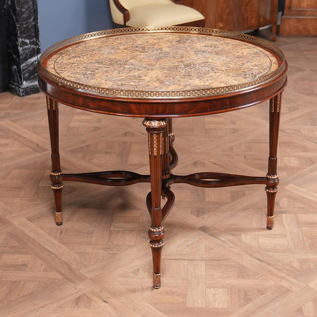 1990s Vintage Marble Top Center Table For Sale - Image 6 of 12