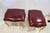 Vintage French Louis XV Ottoman or Stool Ox Blood Red Italian Leather - A Pair For Sale - Image 4 of 5
