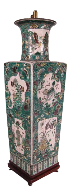 19th Century Chinese Porcelain Vase in Famille Vert Glaze Mounted as Lamp