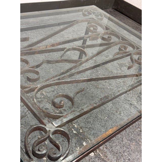 19th Century French Gate + Glass Custom Coffee Table For Sale - Image 12 of 12