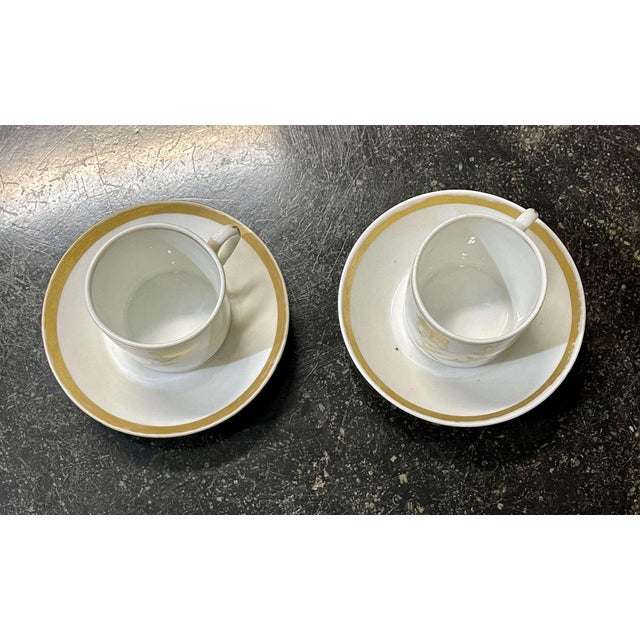 Cups and Saucers in Paris Porcelain, Early 19th Century, Set of 8 For Sale - Image 10 of 12