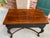 Antique Foyer Hall Table British Colonial Carved Wood Leather Flip Top Burmese For Sale In Dallas - Image 6 of 12
