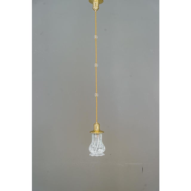 Art Deco Pendants with Opaline Glass Shades, Vienna, 1920s, Set of 2 For Sale - Image 4 of 15