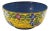 Chinese Cloisonné Enamel Bowl With Yellow Floral Exterior and Blue Interior For Sale