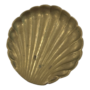 Vintage Brass Shell Catchall / Brass Shell Soap Dish / Brass Shell Decorative Object