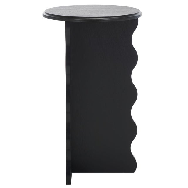 Wood Lilith Wavy Accent Table in Matte Black For Sale - Image 7 of 8