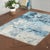 Baby Blue 8x10 Blue Machine Made Wool Coastal Distressed Abstract Modern Carpet Rug For Sale - Image 8 of 8