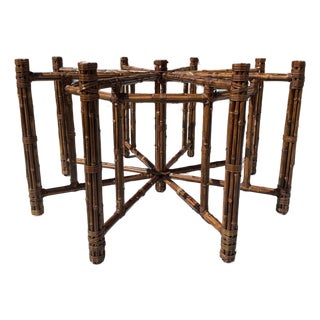 McGuire Bamboo Dining Table Base, Large Size Seats 8-10 For Sale
