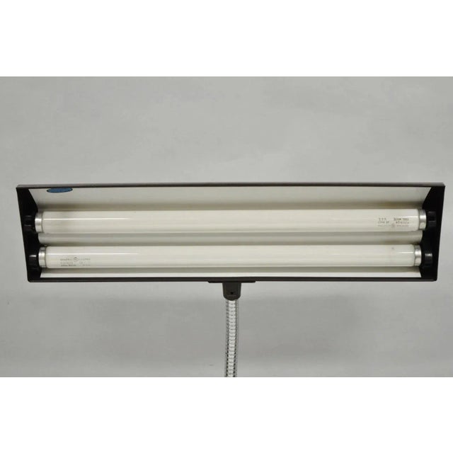 Brown Vintage Mid Century Modern Gooseneck Walnut Base Brown Mad Men Desk Lamp For Sale - Image 8 of 12