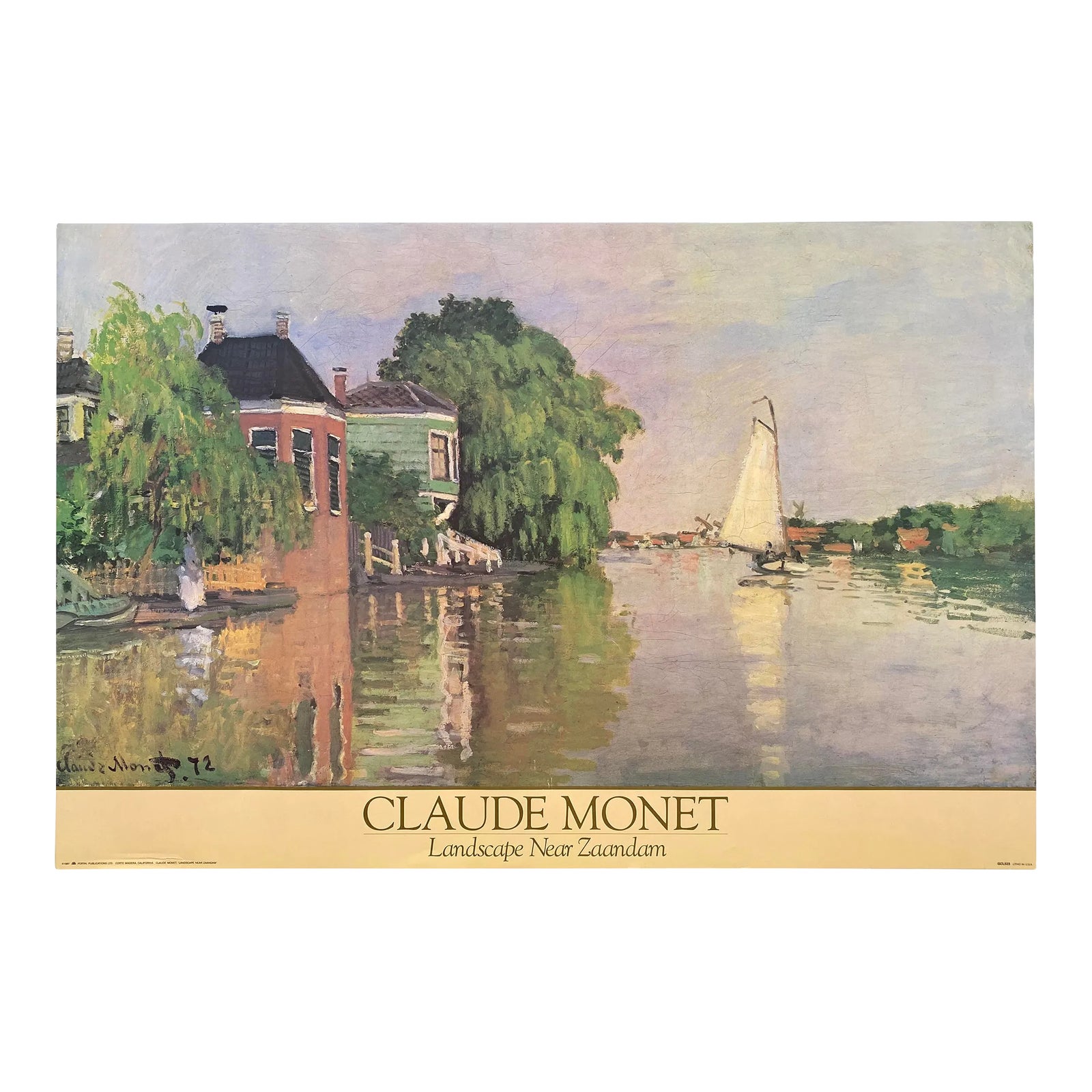 monetページ Claude Monet Vintage 1987 Lithograph Print Impressionist Poster