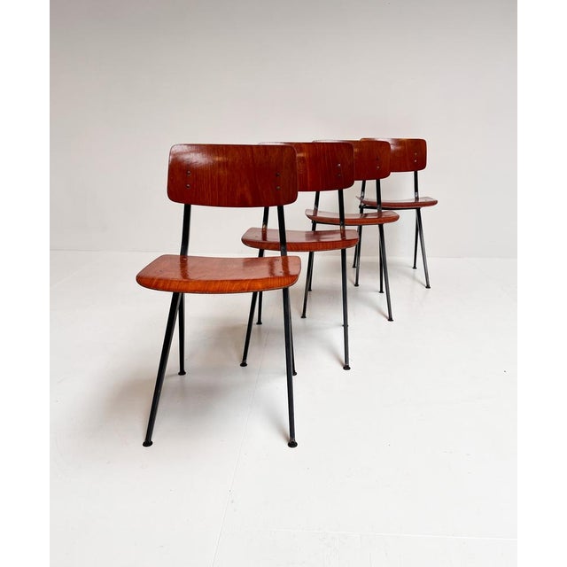 Mid-Century Modern Vintage School Chairs by Ynske Kooistra for Marko Holland, 1960s, Set of 4 For Sale - Image 3 of 15