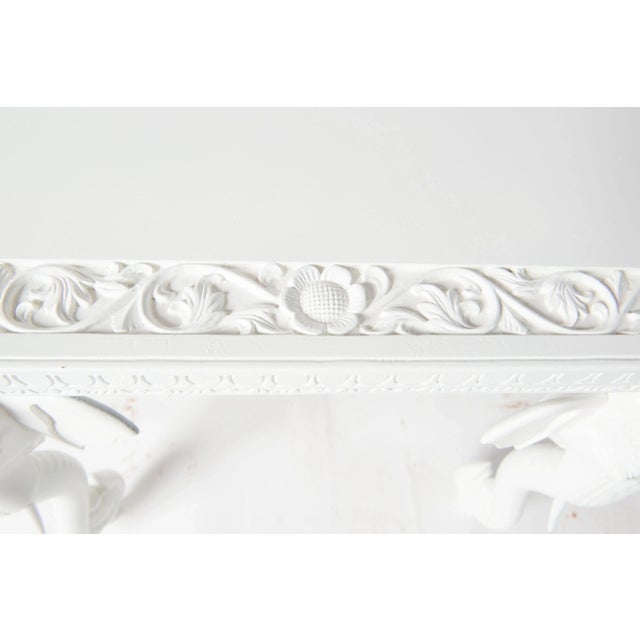 White Carved Wood Elephant Table For Sale In New York - Image 6 of 11