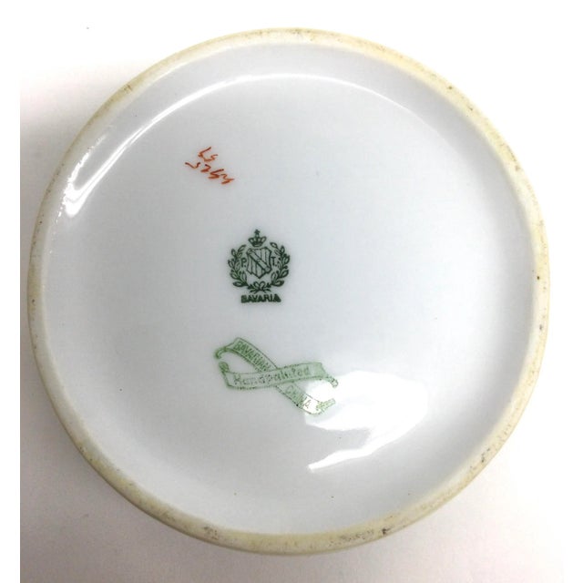 Artist Signed Celos Bavarian China Butter Tub Floral Pattern Gold Painted For Sale - Image 4 of 11