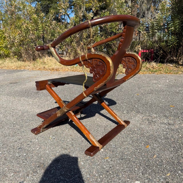 Asian Late Qing Dynasty Hunting Folding Chair For Sale - Image 3 of 12