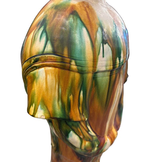 Mid Century Large Chinese Sancai Glazed Pottery Figure - Tang Court Lady For Sale In Los Angeles - Image 6 of 12