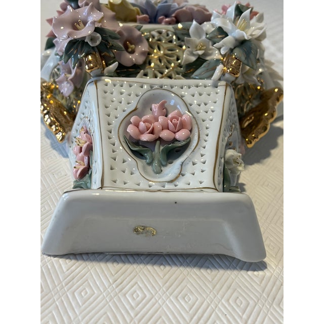Antique Capodimonte Flower Basket Wall Art For Sale - Image 9 of 11