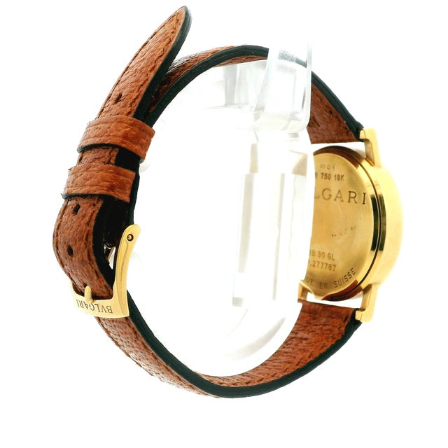 1990s Vintage Bvlgari Bvlgari Bb30gl 18k Gold Black Dial Watch For Sale - Image 5 of 14