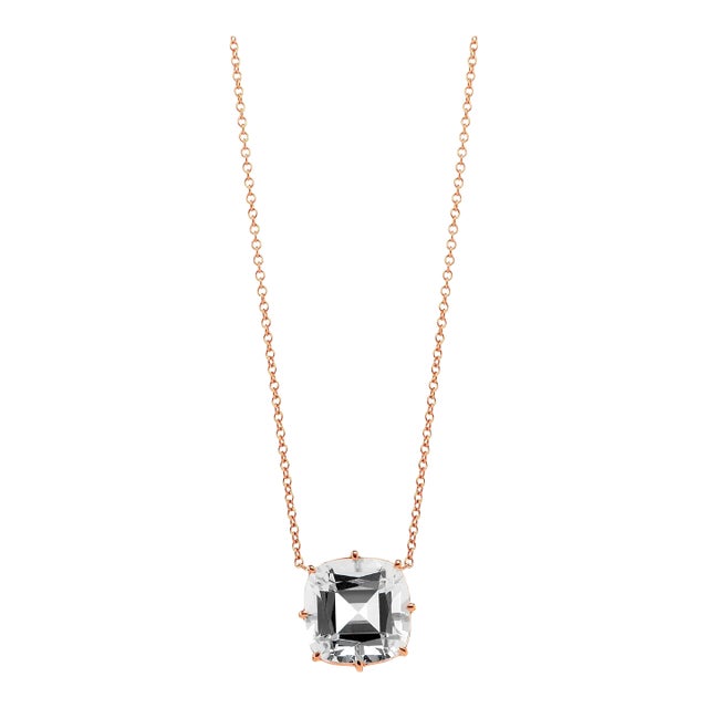 Syna Rose Gold Rock Crystal Necklace For Sale