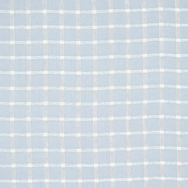 Farmhouse Sample - Schumacher X Vogue Living Pauline Check Casement Fabric in Chambray For Sale - Image 3 of 3