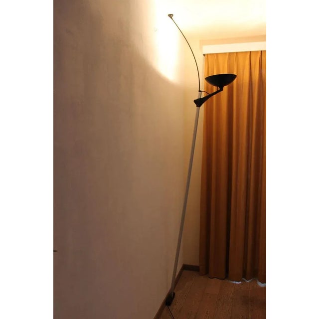 Metal Vintage Italian Adjustable Floor to Ceiling Uplighter Lamp by René Kemna for Sirrah Gruppo Iguzzini For Sale - Image 7 of 18