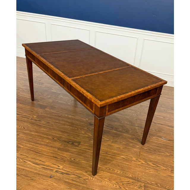 Traditional Mahogany Hepplewhite Writing Desk by Leighton Hall - Showroom Sample For Sale - Image 11 of 12