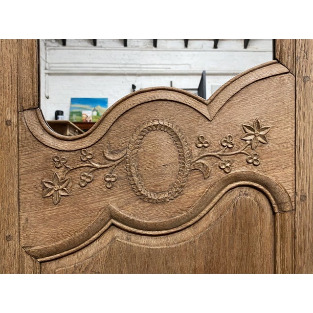 Wood 19th Century French Bleached Oak Mirrors, Set of 2 For Sale - Image 7 of 11