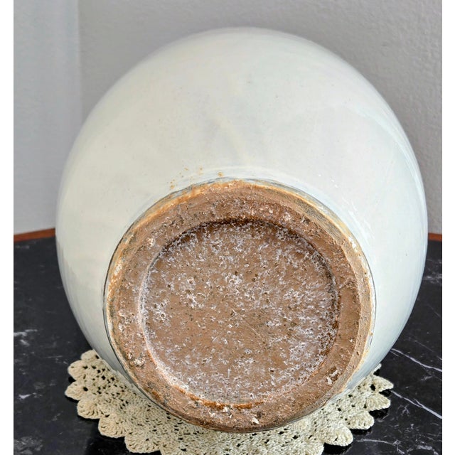 Ceramic Late 20th Century Tall Sculptural White Studio Pottery Vase With Flared Collar For Sale - Image 7 of 7