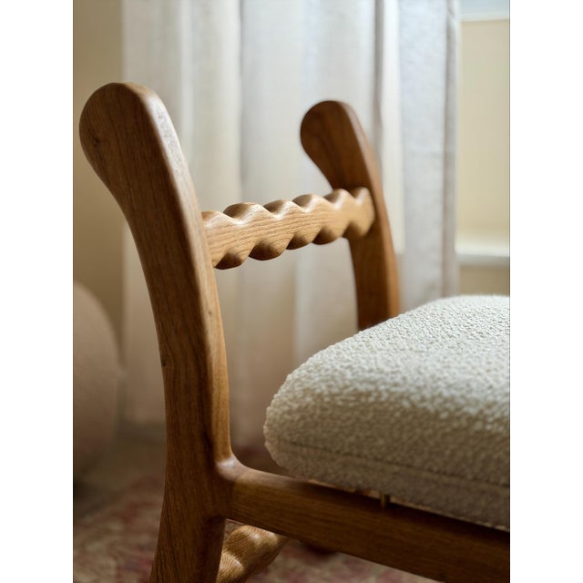 Sunday Occasional Seat in Oak and Cream Bouclé by Fosfeen For Sale - Image 4 of 9