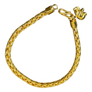 Vintage Love Nest Yellow Gold Woven Bracelet in 18 Kt Yellow Gold For Sale
