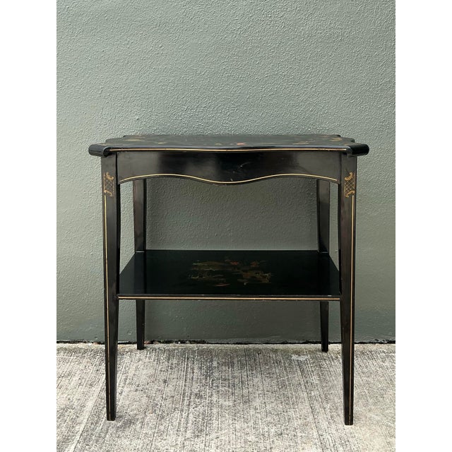 Vintage Hand Painted Chinoiserie Side Table For Sale - Image 12 of 12