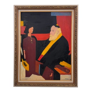 Vintage Original Expressionist Oil Painting For Sale