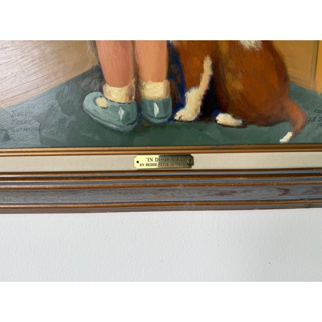 Vintage “In Disgrace” Child & Dog Painting After Bessie Peyse Gutmann - j.e. Small, S.j. For Sale - Image 11 of 12