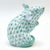 Charming and collectible Herend porcelain mouse figurine featuring the iconic Green Fishnet pattern with delicate 24K gold...
