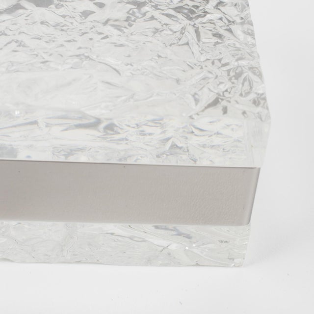 Willy Rizzo Style Chrome and Ice Effect Lucite Box, circa 1970 For Sale - Image 11 of 11