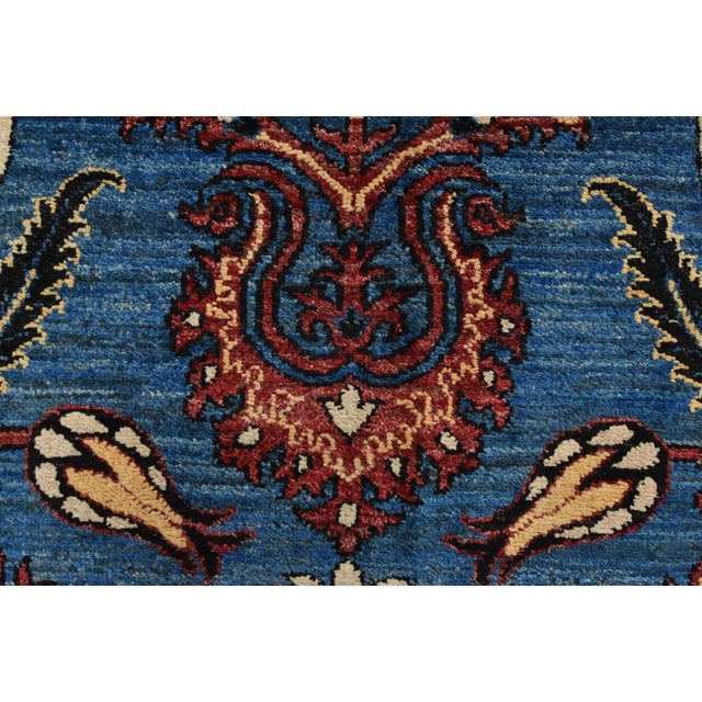 Blue Ziegler Rug 8’2” X 9’10” Blue Wool Traditional Hand-Knotted Oriental Carpet For Sale - Image 8 of 12
