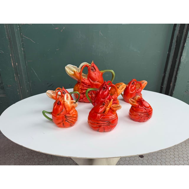 1920s Royal Bayreuth Porcelain Lobster Serving Pieces- 7 Pieces For Sale - Image 4 of 10
