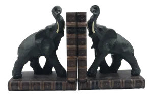 Vintage Elephants Sitting on Books Bookends - a Pair