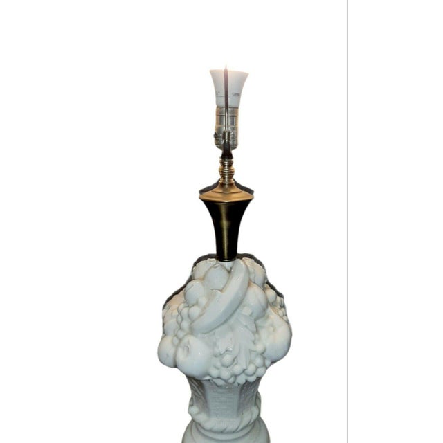 Off-white Vintage 1960s Italian Ceramic Fruit Topiary Lamps - a Pair For Sale - Image 8 of 12