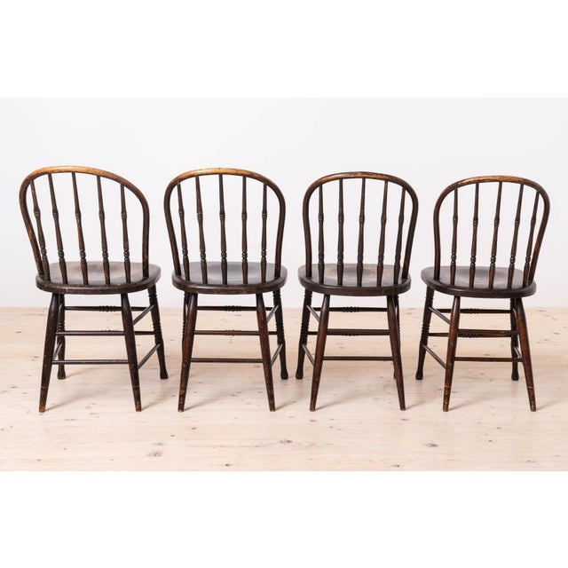 Antique Countryside Style Dining Chairs, 1890s, Set of 4 For Sale - Image 4 of 12