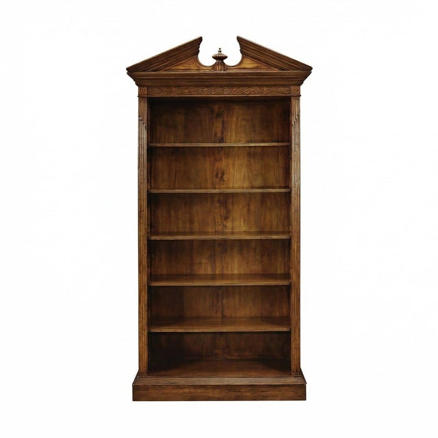 George II Walnut Architectural Open Bookcase For Sale - Image 4 of 5