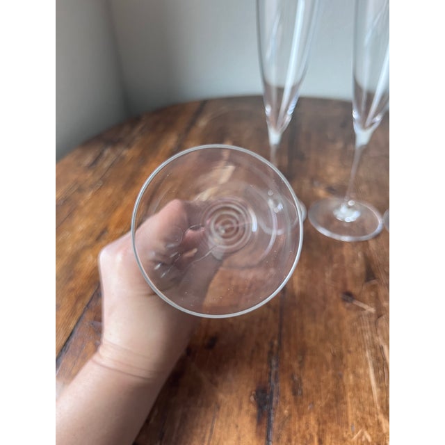 Glass Late 20th Century Baccarat Dom Perignon Champagne Flutes 9.25", Crystal Glassware - Set of 4 For Sale - Image 7 of 9