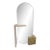 Wood Shelf and Marble Cube Mirror For Sale