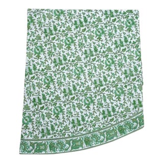 Aria Green Round Tablecloth, 90-Inch For Sale