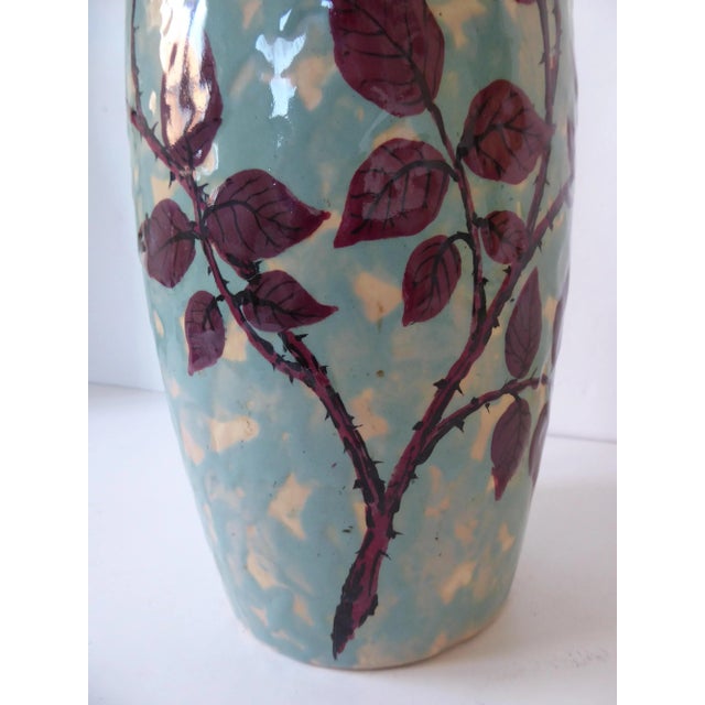 High Art Deco French Ceramic Vase by Dargyl For Sale - Image 3 of 11